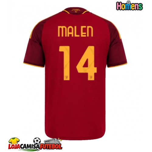 Camisa de Futebol AS Roma Donyell Malen #14 Equipamento Principal 2026-27 Manga Curta
